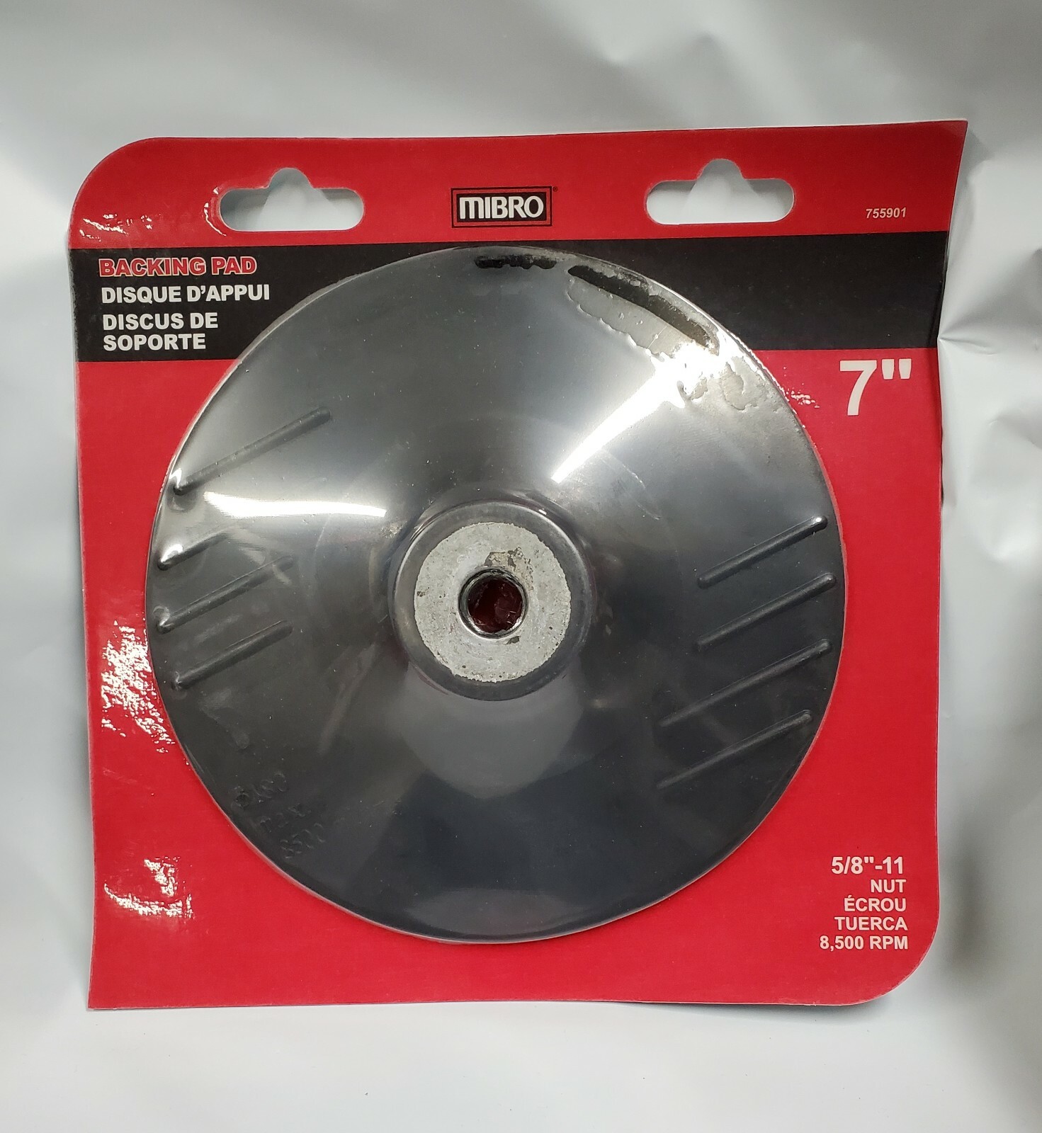7″ Mibro Fiber Disc Backing Pad, 755901, Lot of 1