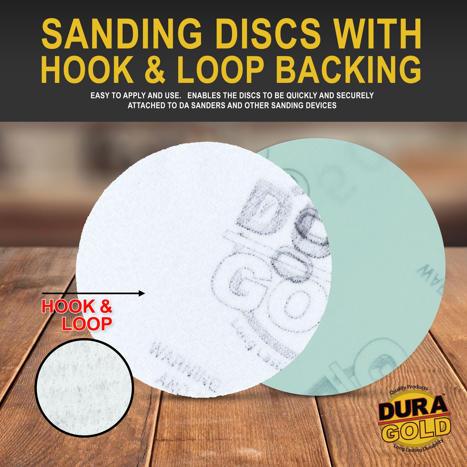 Dura-Gold 1500 Grit 3″ Green Film Hook & Loop Sanding Discs for DA Sanders 30pc