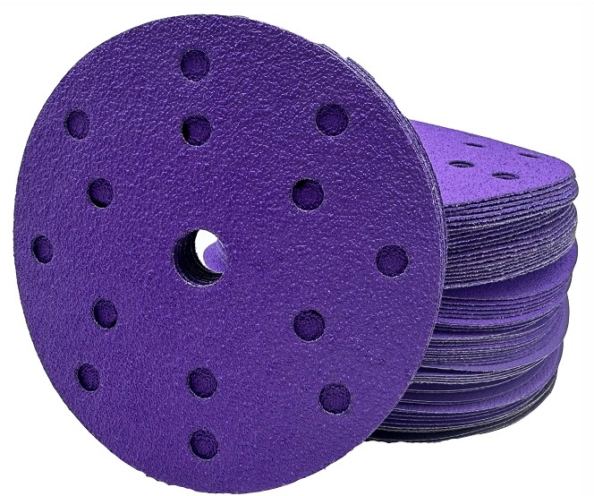 SATC 100PCS 6″(150mm) Ceramic Sanding Discs 15-Hole Hook&Loop Sandpaper Grit 320