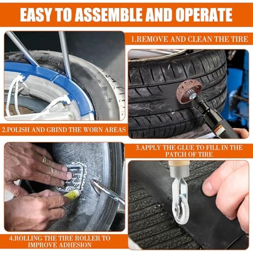 Air Tire Repair Polish Patch Tools Tire Repair Set Include 2500rpm Low Speed