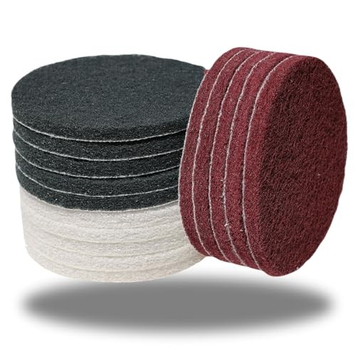 15 Pack Hoop and Loop Multipurpose Scrubber Scouring Pads – Flocking 5 Inch