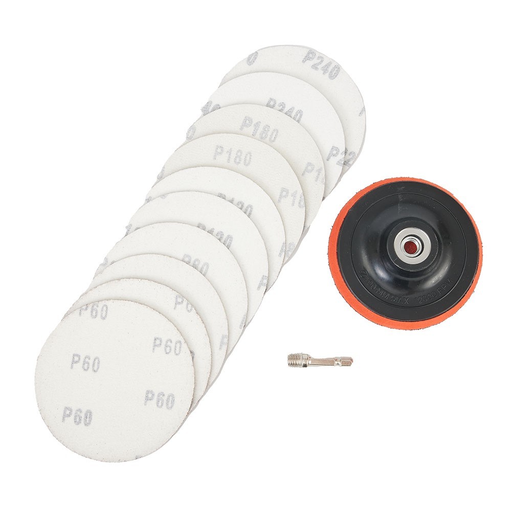 Sanding Disc 12000RPM 4 Inch/100mm With Backing Pad 10pcs Aluminium Oxide Discs
