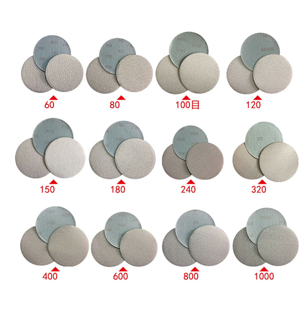 125mm Hook & Loop Sanding Disc 60-1000 Grit Orbital White Sandpaper Pads 5 inch