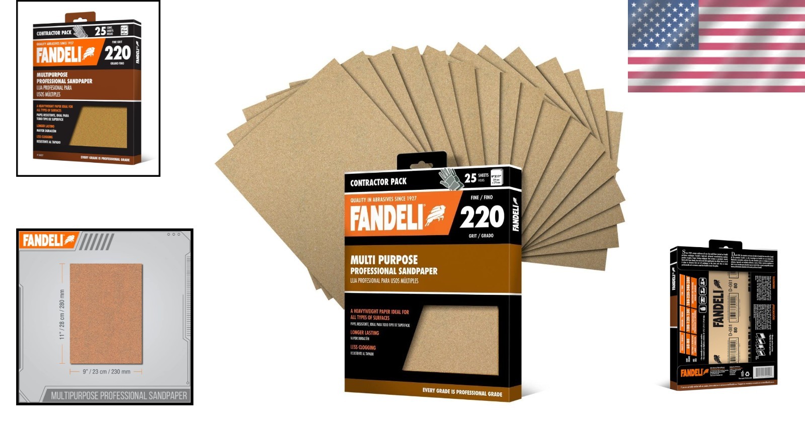 220 Grit Sandpaper Sheets – 9″ x 11″ – 25 Durable and Flexible Sheets