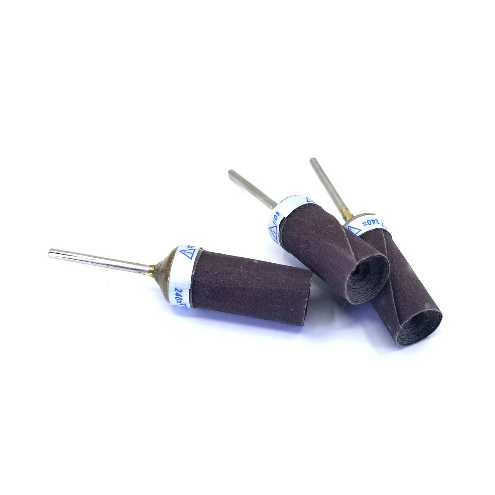 Abrasive Roll Mounted on Mandrel Stone Metal Polishing Sanding 240 Grit -10 Pack