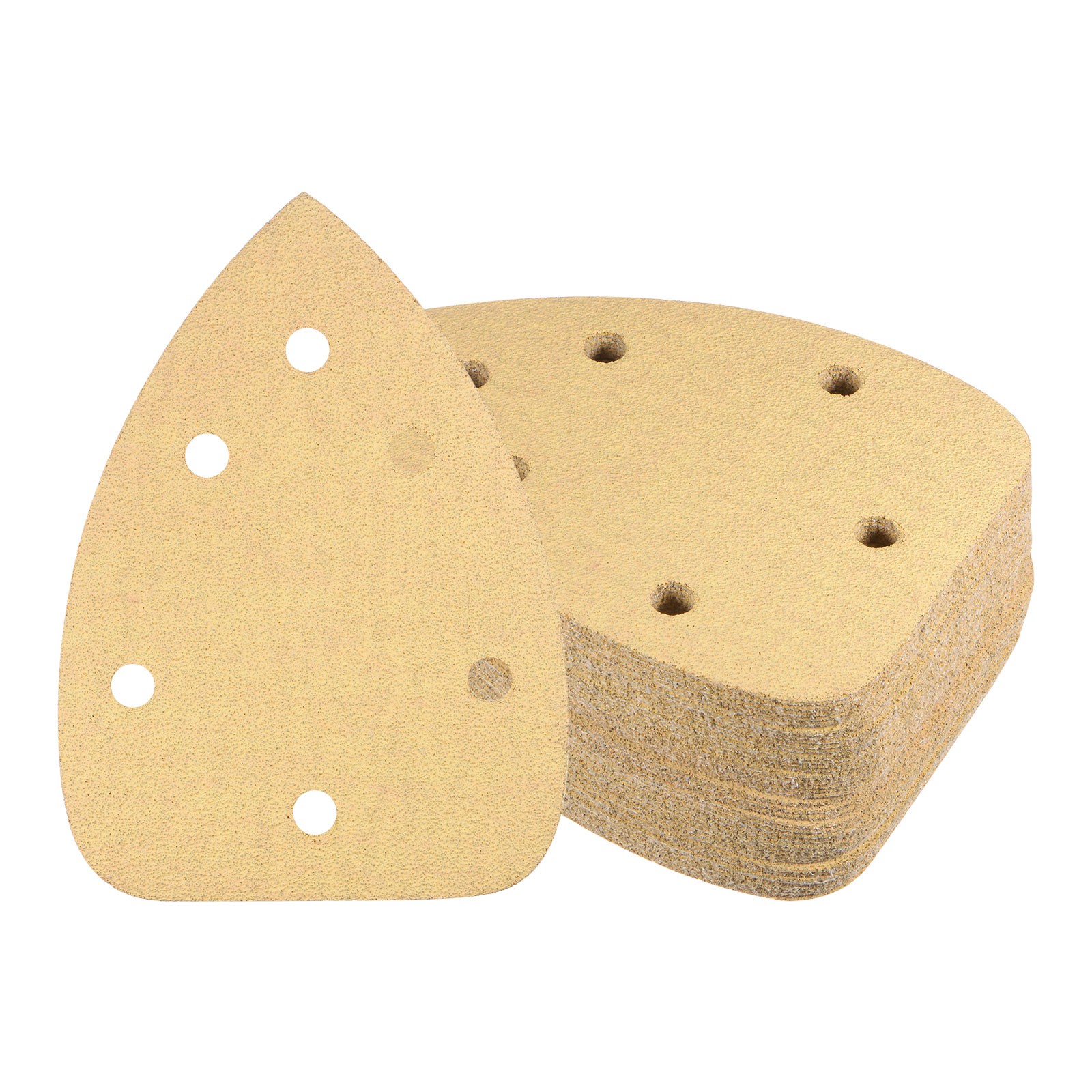 40pcs Mouse Detail Sander Sandpaper 6-Hole 60 Grit Triangle Sanding Pads