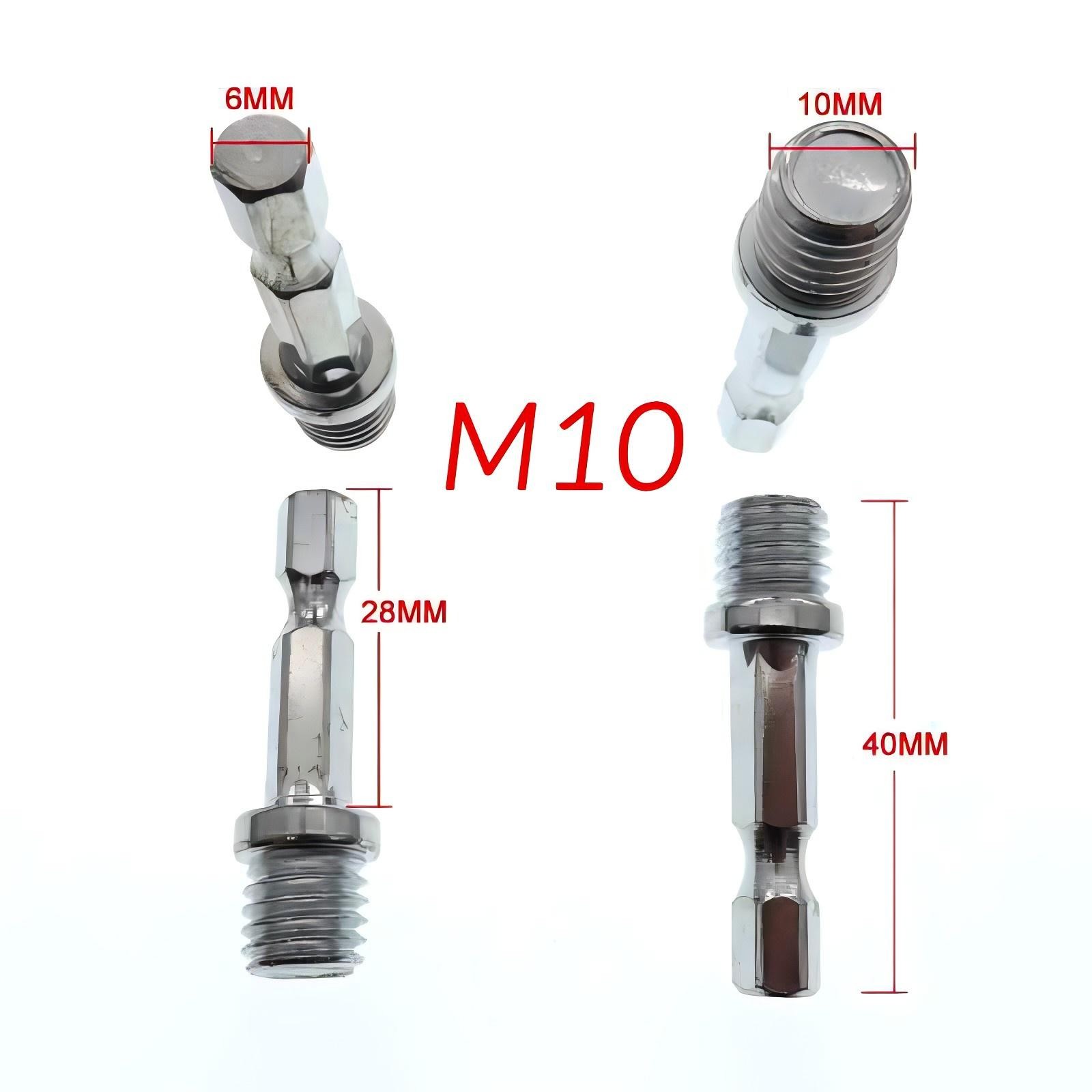 M10 M14 Thread to Power Drill Adapter 1/4″ Hex Shank for Polishing Backing Pads