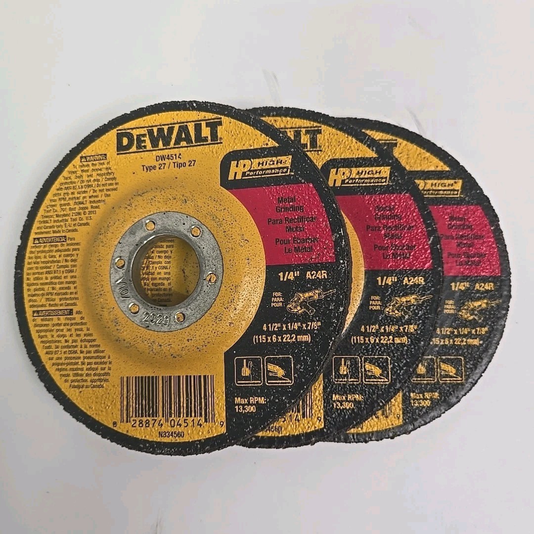 DEWALT DW4541 4.5 inch Grinding Wheel – Yellow (3 Pack)