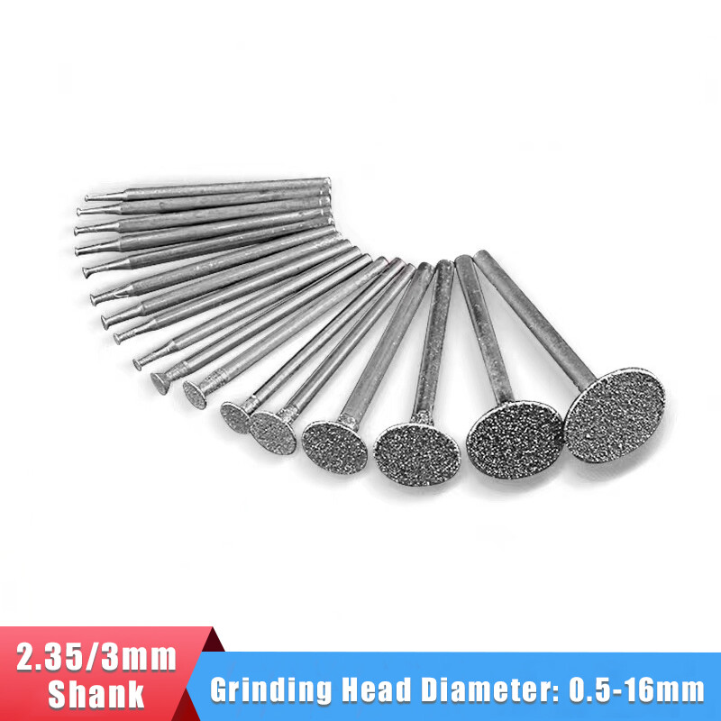 2.35/3mm Shank Diamond Grinding Head H Burr Bit Nailhead Jade Stone Carving