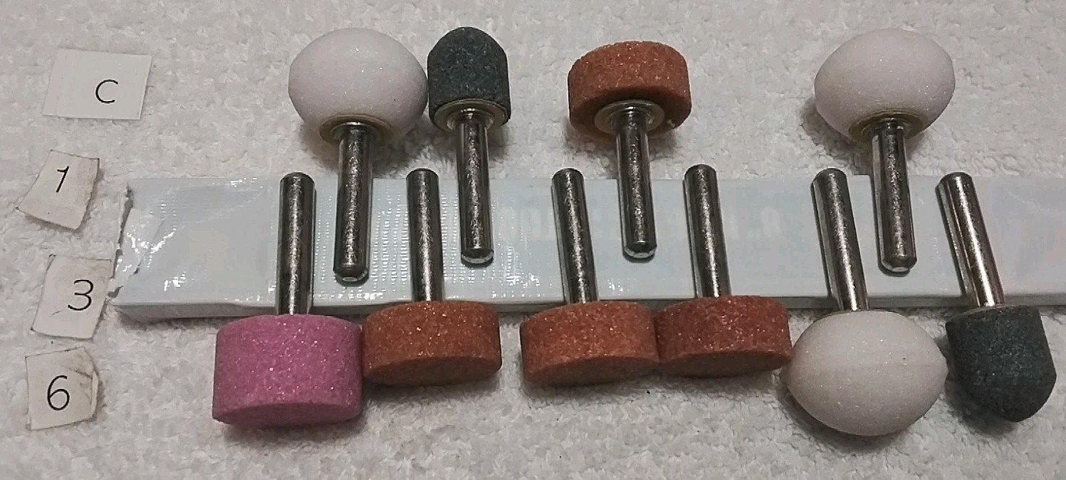 10pc 1/4″ SHANK MOUNTED ASSORTED GRINDING STONES “NEW “