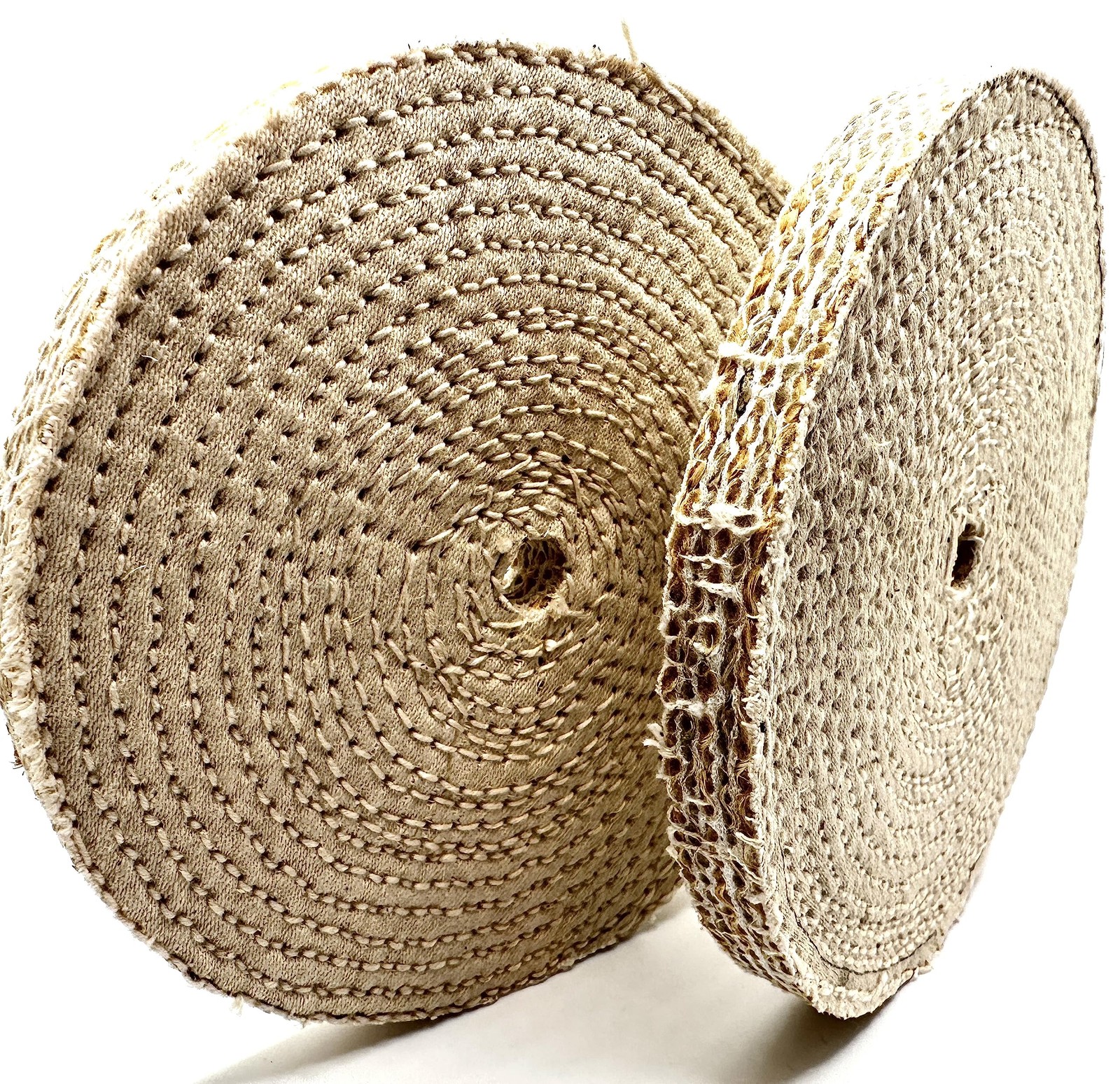 2 Pack 6″ EOL Sisal Buffing Wheel, 6 inch x 11 Ply – 1/2 inch Thick x 1/2 inc.