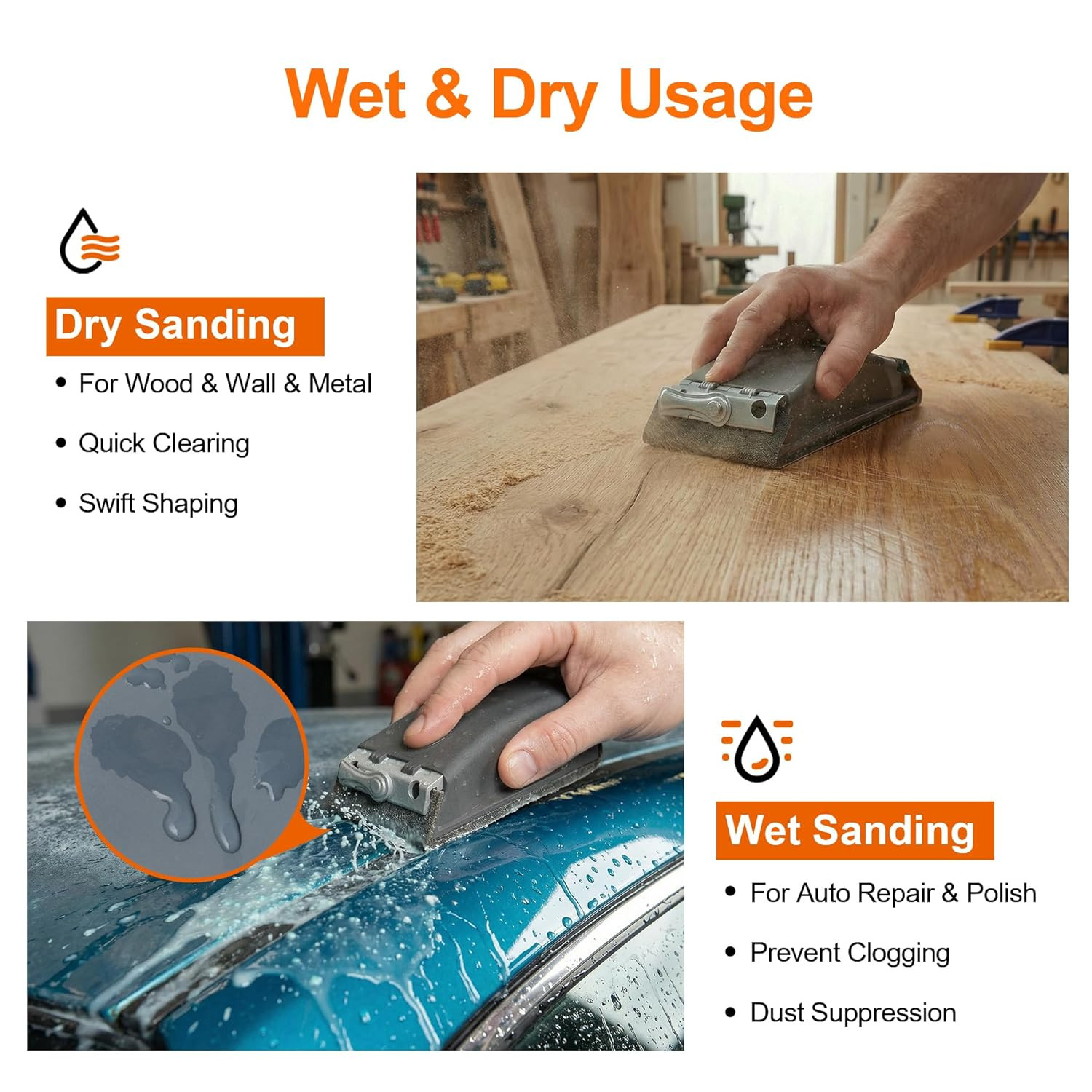 24Pcs Wet & Dry Sandpaper, 120 to 3000 Grit Sand Paper Assortment for Wood Furni