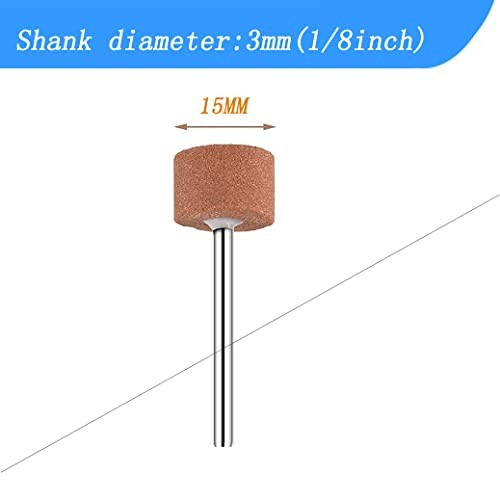18pcs Rotary Grinding Stones, 1/8” Shank 15MM Cylinder 15mm Cylindrical shape