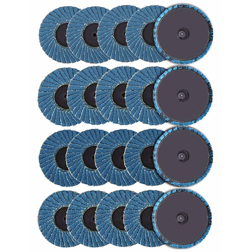 20x 2 inch Zirconia Roll Lock Flap Disc 40 Grit Die Grinder Drill Grinding Wheel