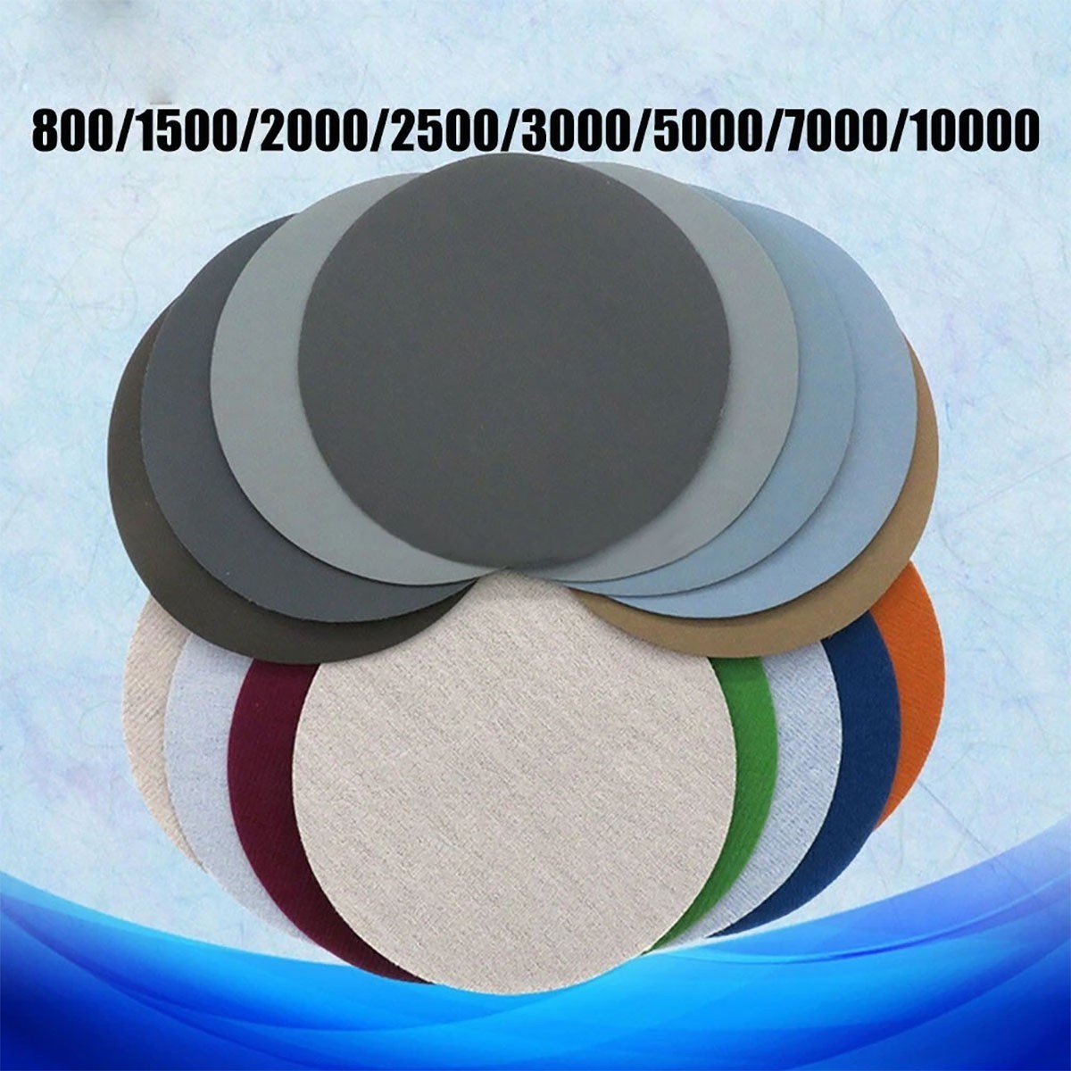 125mm 800-10000 Grit Round Sanding Discs Hook Loop Sanding Paper Buffing Sheet