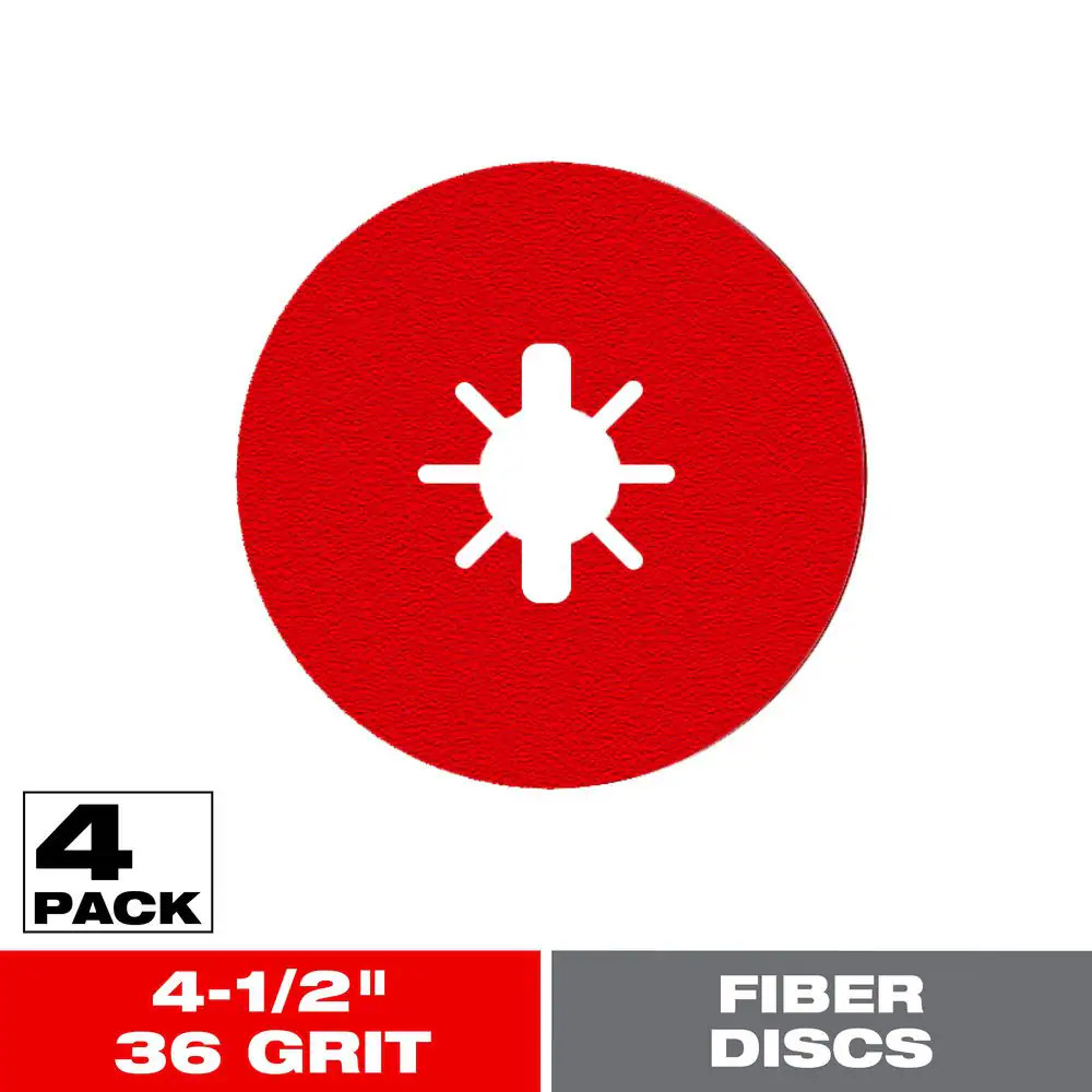 4-1/2 In. 36-Grit Fiber Disc (4-Pack)