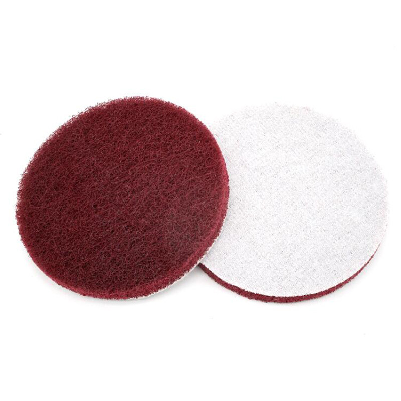 125mm Nylon Fiber Scouring Pads Hook & Loop Abrasive Cleaning Pads 240-1500 Grit