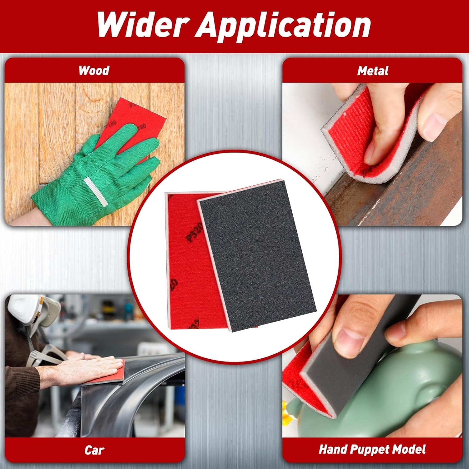 Ergonomic 24 Pcs Sanding Sponge Kit: Grits 80-3000 for Smooth Surfaces