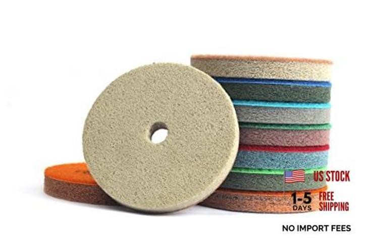 4 Inch Sponge Fiber Polishing Pads for Marble Granite Stone Cleaning 7 Pcs Set