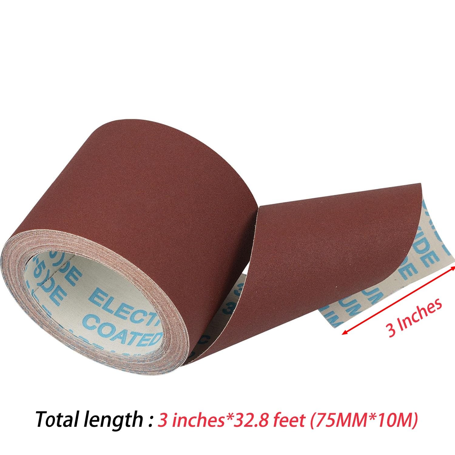 3 Inch x 32.8 Ft Sandpaper Roll 60 Grit Emery Cloth Aluminum Oxide Polishing