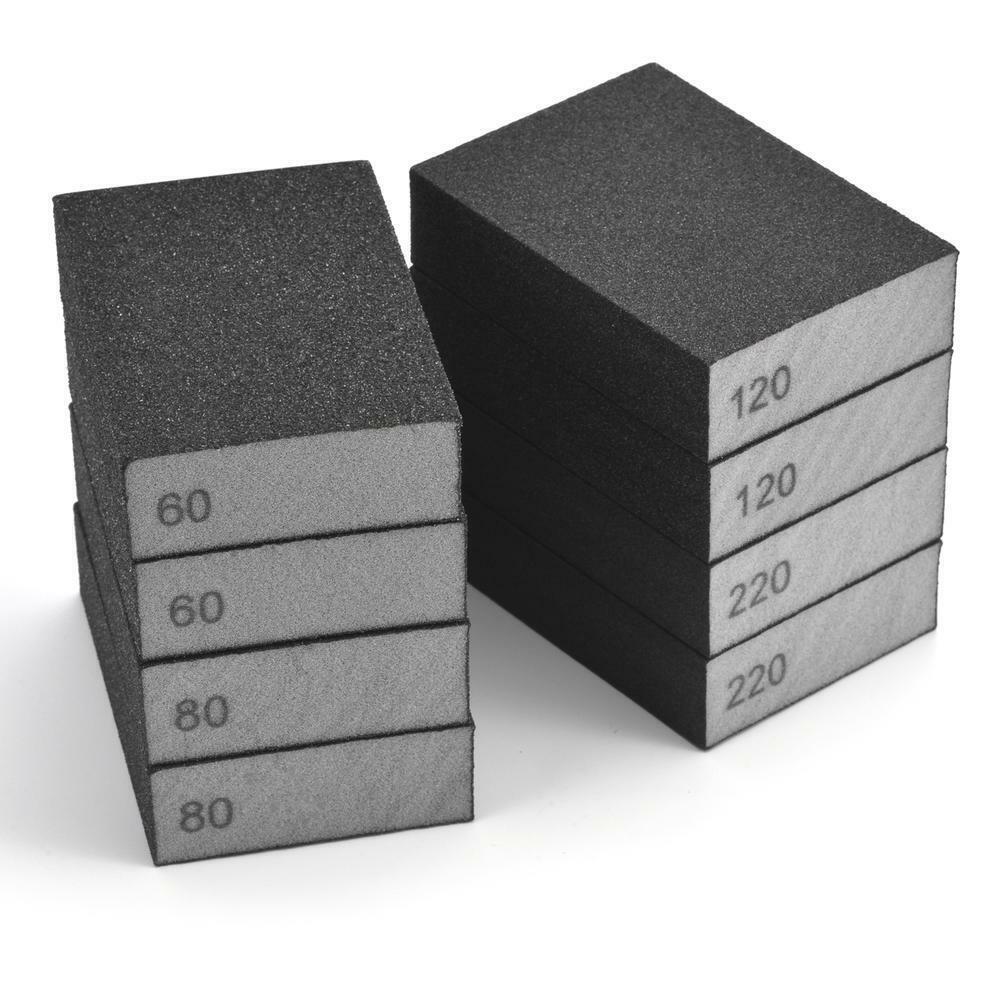 8 pack Sanding Sponge Coarse, Medium, Fine & Extra Fine Grit for Drywall, Wood +