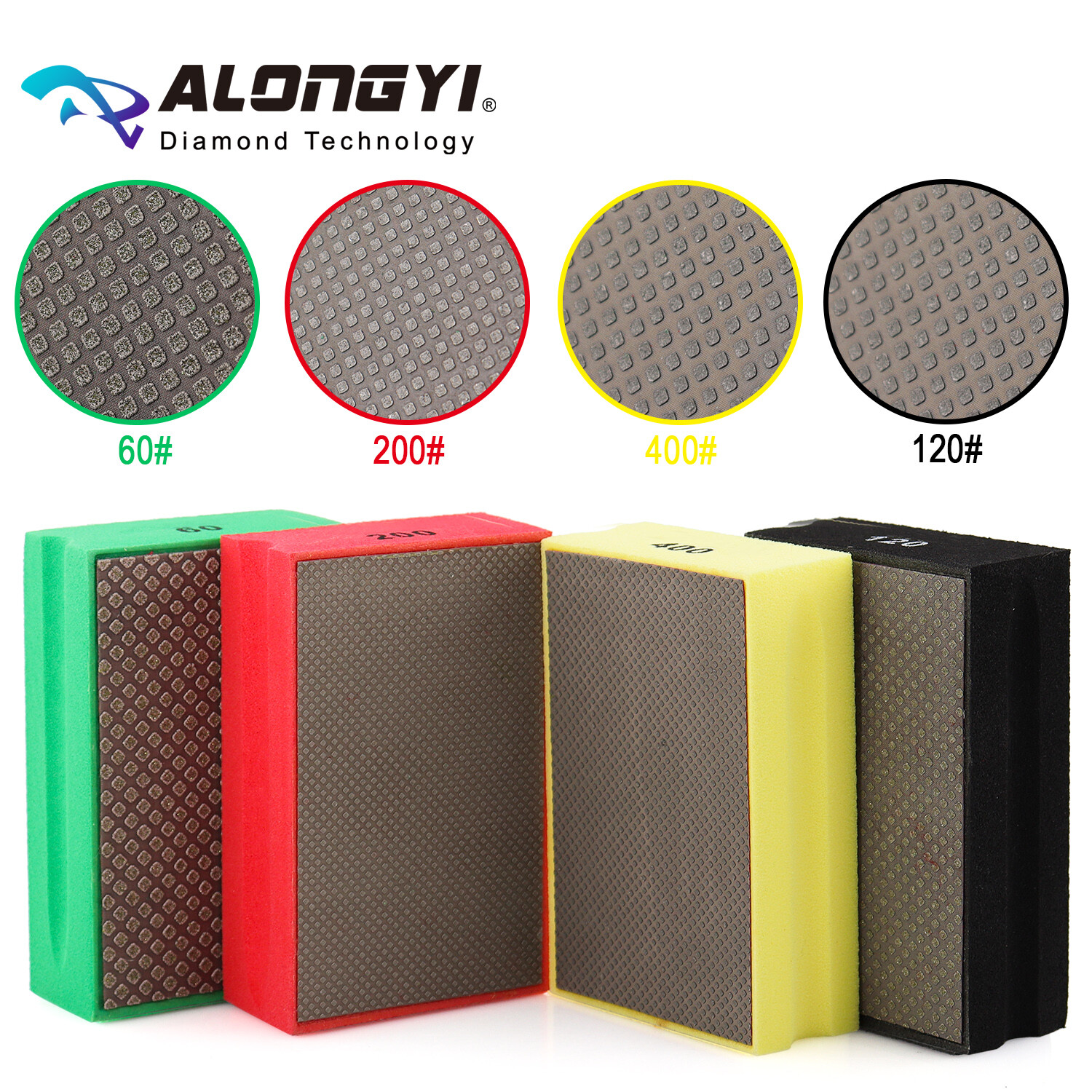 Electroplated Diamond Hand Polishing Pads Foam Back for Granite Marble Stone
