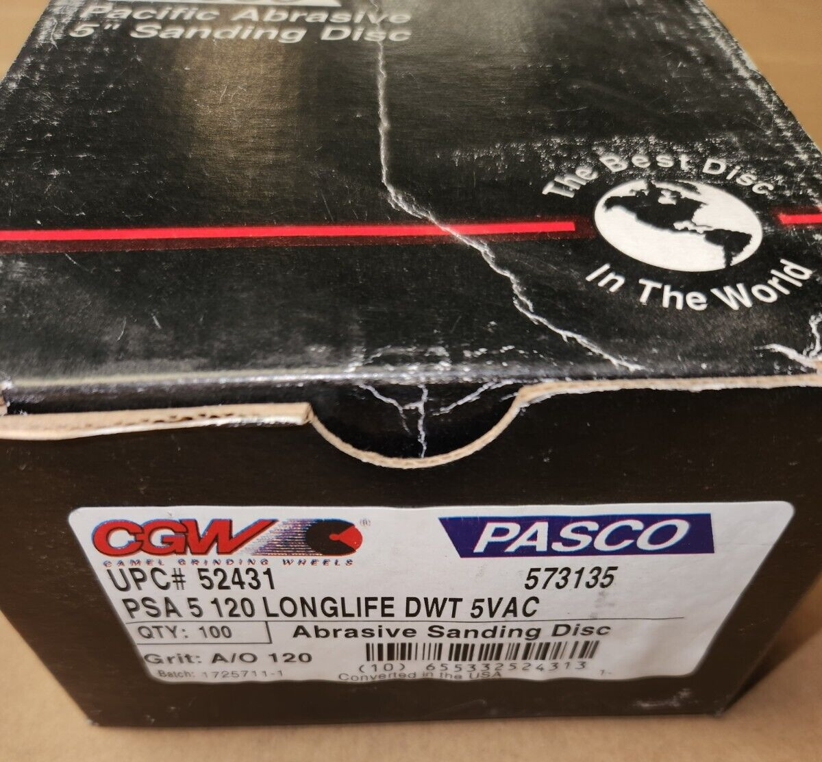 CGW Abrasives 52431 PSA 5 120 Longlife DWT 5VAC Sanding Disc, Box of 100