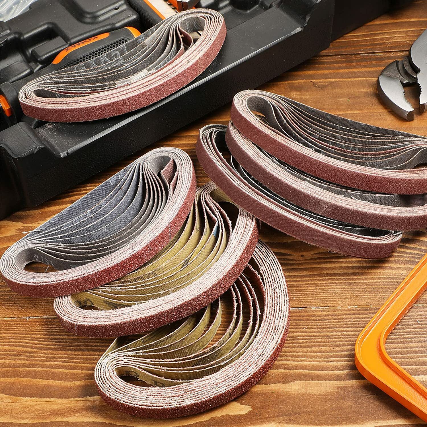 24PCS 1/2×18 in Air Belt Sander File Sanding Belts 40 60 80 120 180 240 Grit