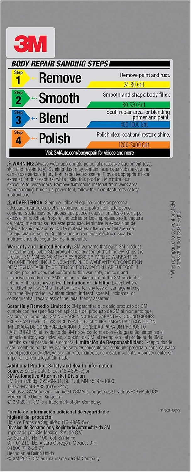 3M Performance 3000 Grit Sandpaper, 3-2/3 in x 9 in, 3 2/3 x 9 Gray