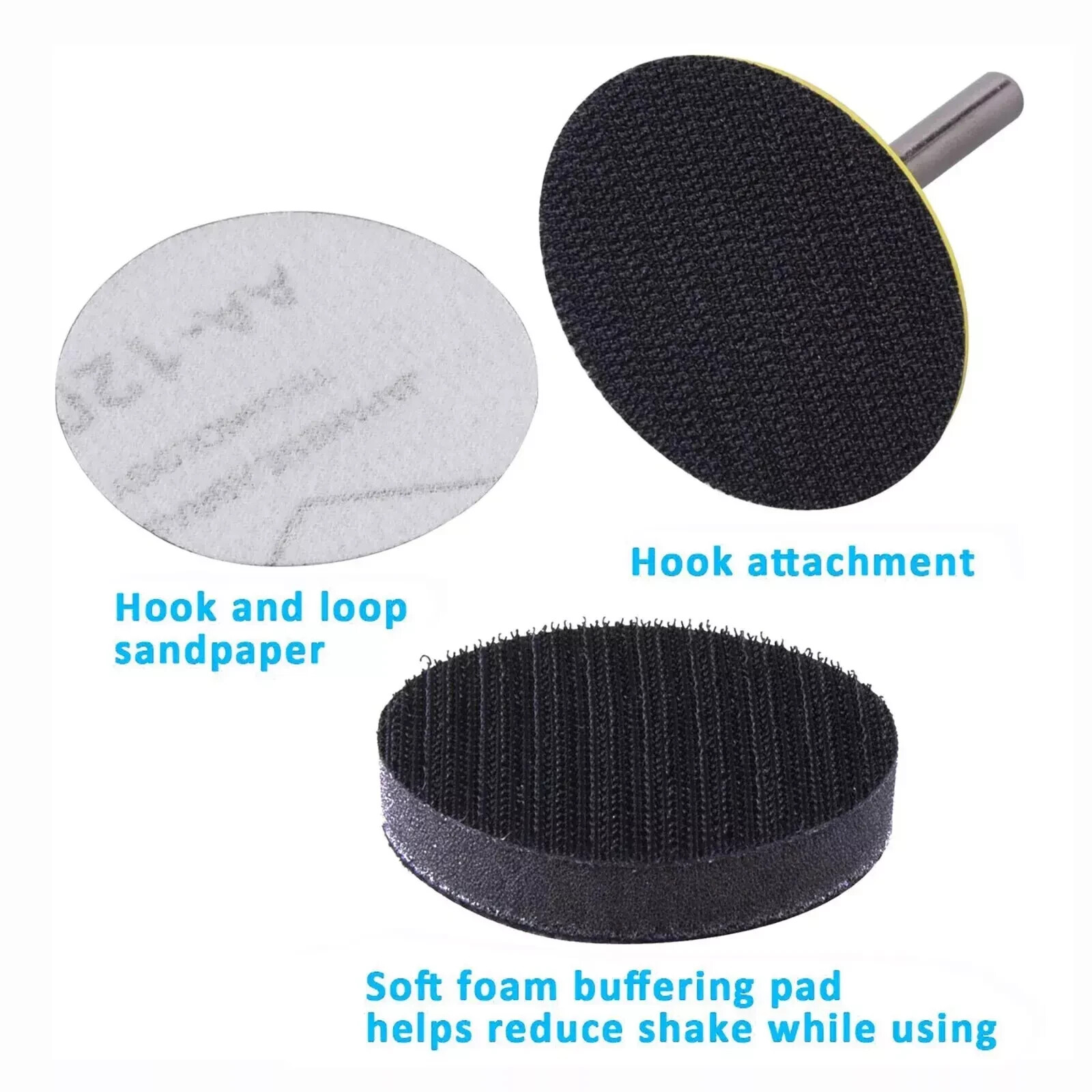306PC 2 inch Sanding Discs Dry Hook Loop 80-3000 Grit for Drill Die Grinder US