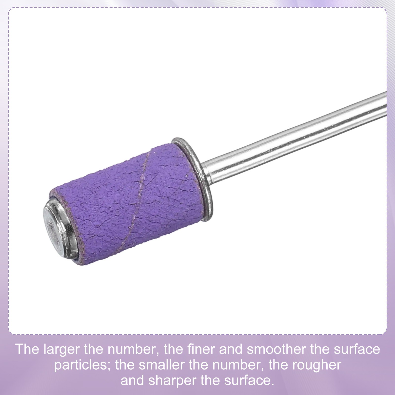 100pcs Small Sanding Bands 180 Grit for Nail Drill Bits Purple