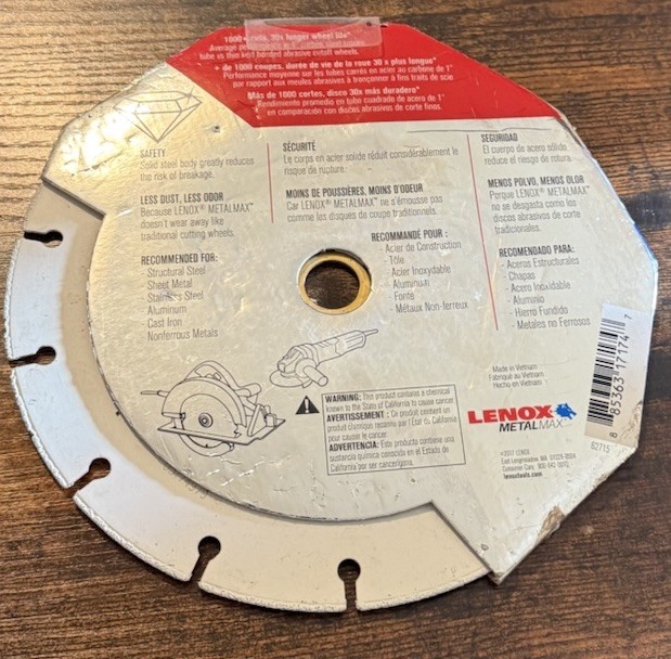 Lenox Metalmax 7 Inch Segmented Rim Diamond Edge Cutoff Wheel For Metal
