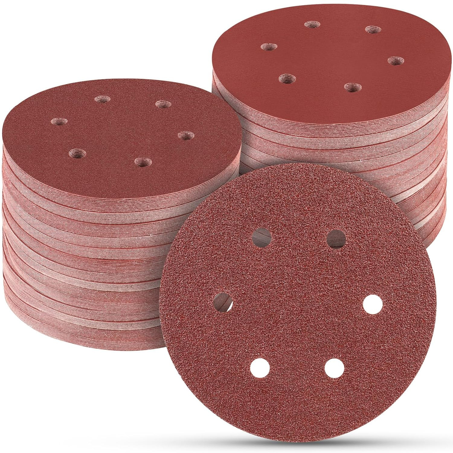 100 PCS 6 Inch Sanding Discs, 6 Hole Hook and Loop Sandpaper 60 80 120 240 400