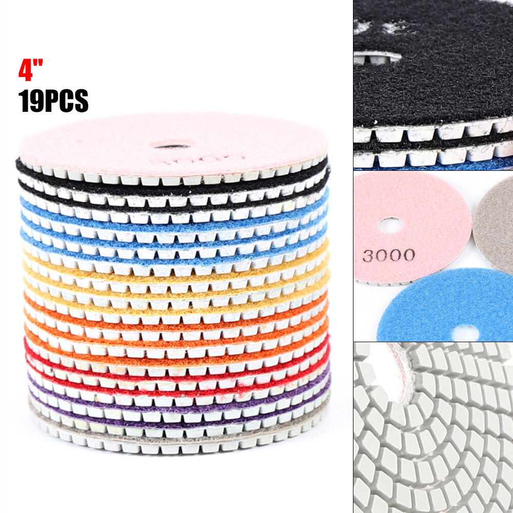 For Grinding & Sanding 19 pcs Polishing Pads 4 inch Diamond Polishing Pads Set