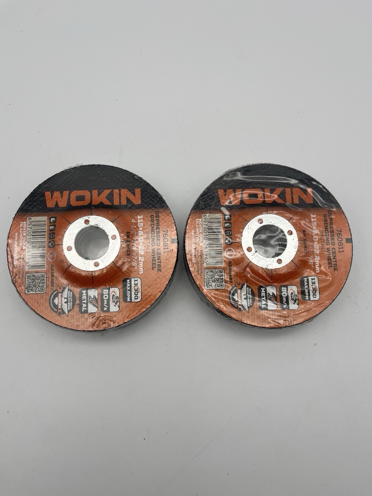 Wokin 10 Pack 4.5” GRINDING WHEELS for Metal 4-1/2” x 1/4” x 7/8” 13,300 RPM