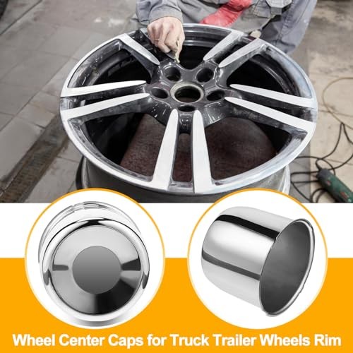 4 Pcs 5.15 Inch Wheel Center Caps Sliver Push Suits for 5.15 Inch Silver