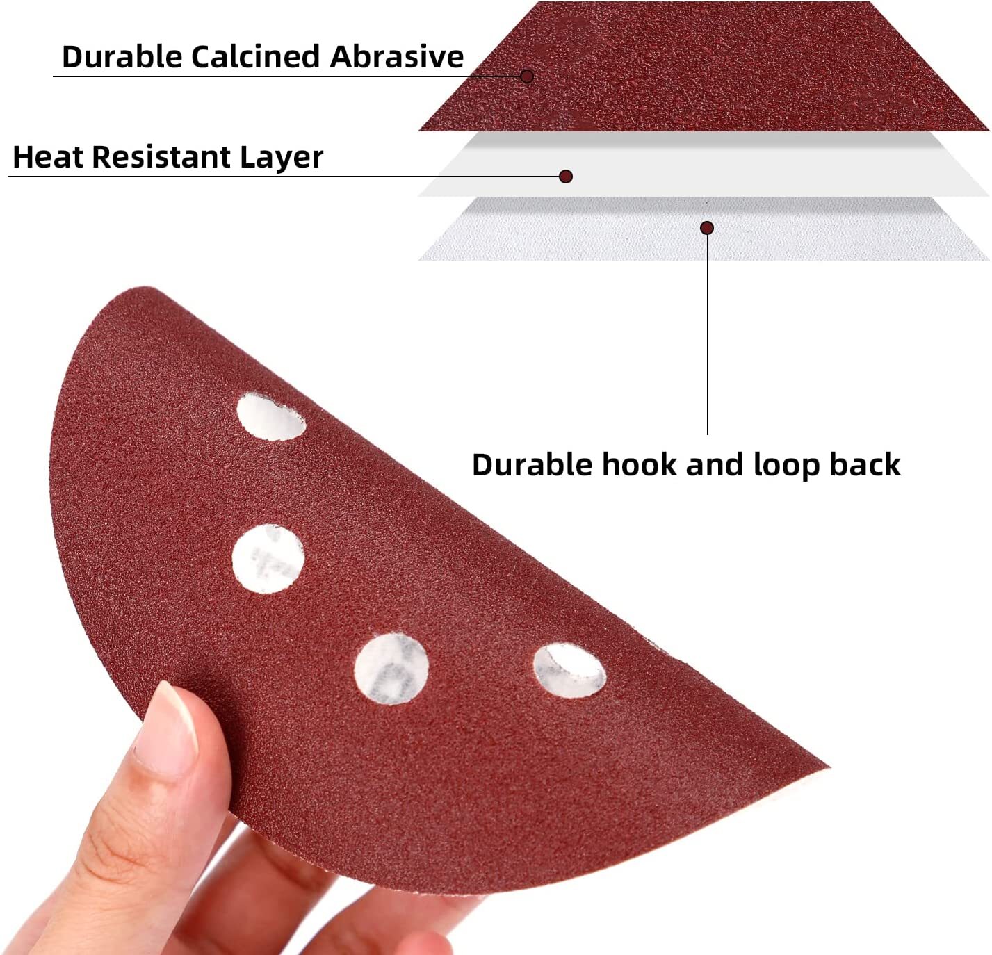 60PCS 5 Inch 8 Hole Hook and Loop Sanding Discs 240-1000 Grit Orbital Sandpaperr