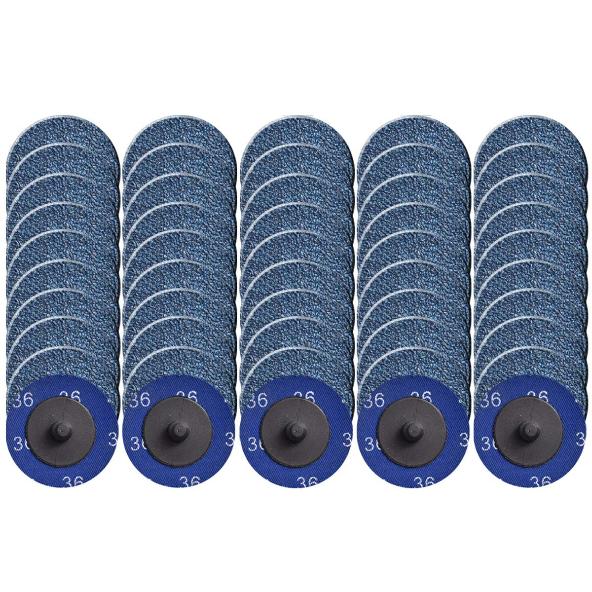 Quick Change Grinding Disc, 50 Pcs 2 Inch Sanding Discs, Zirconia Coated Roll Lo