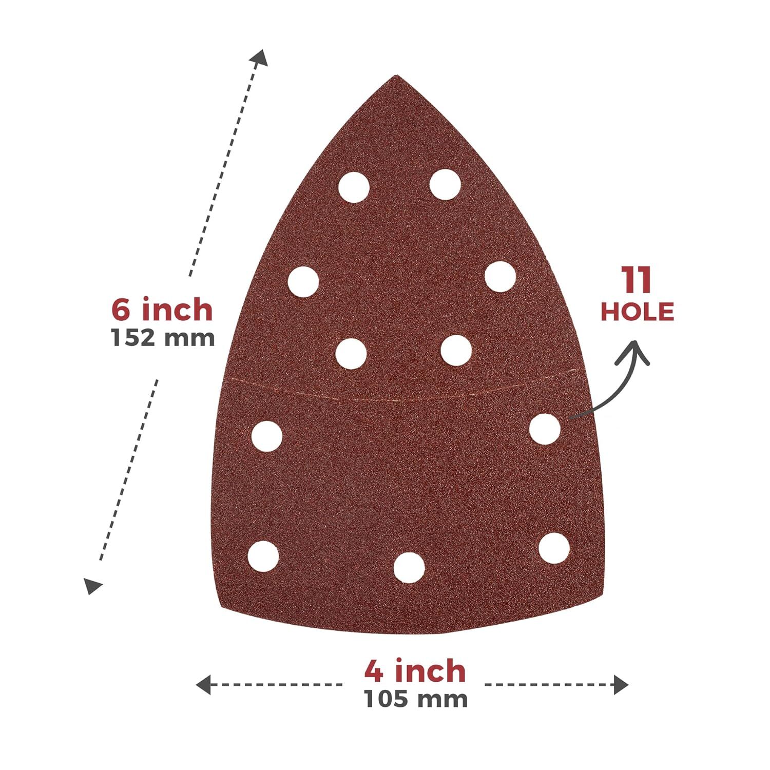 50PCS 11-Hole Mouse Sanding Pads Hook Loop Sandpaper Sheets for Sanders