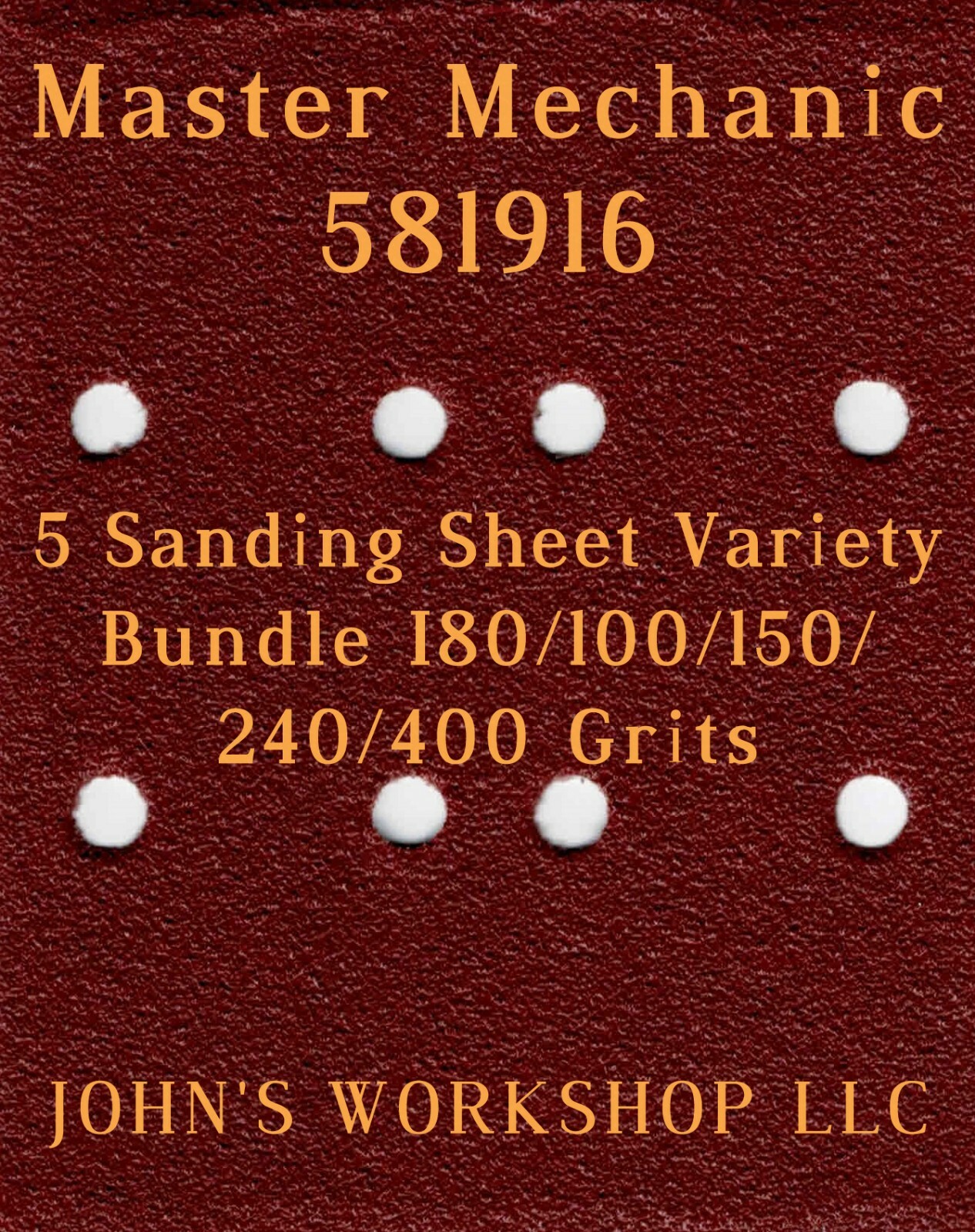 Master Mechanic 581916 – 80/100/150/240/400 Grits – 5 Sandpaper Variety Bundle I
