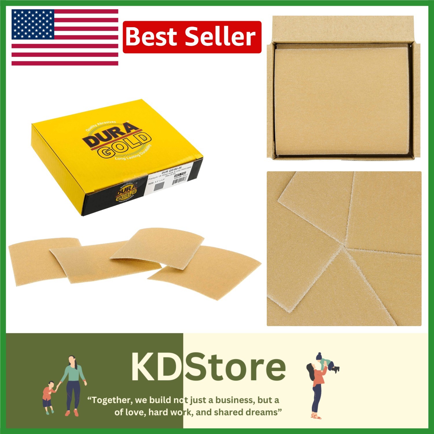 Durable 180 Grit Hook & Loop Sandpaper – 25 Sheets for Wood and Metal Finishing