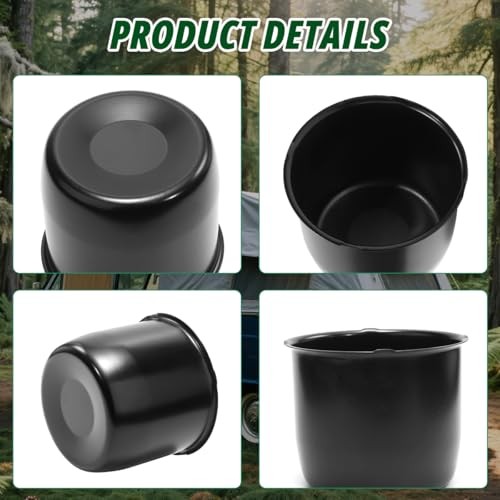 4 Pcs 4.25″ Push Through Wheel Center Caps for Truck OD:4.25″ H:3.66″ Black