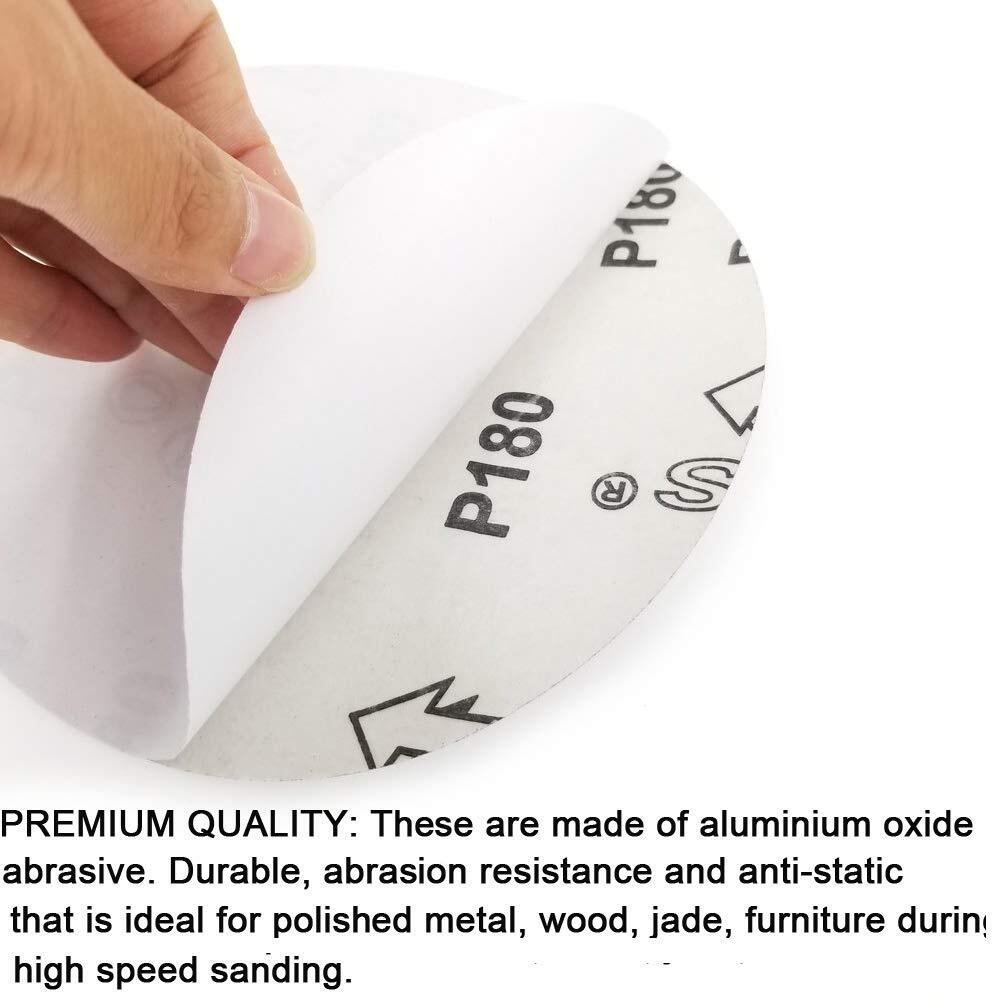 60 Pcs 6inch Nohole Psa Aluminum Oxide Self Stick Sanding Disc Of 80 120 180…