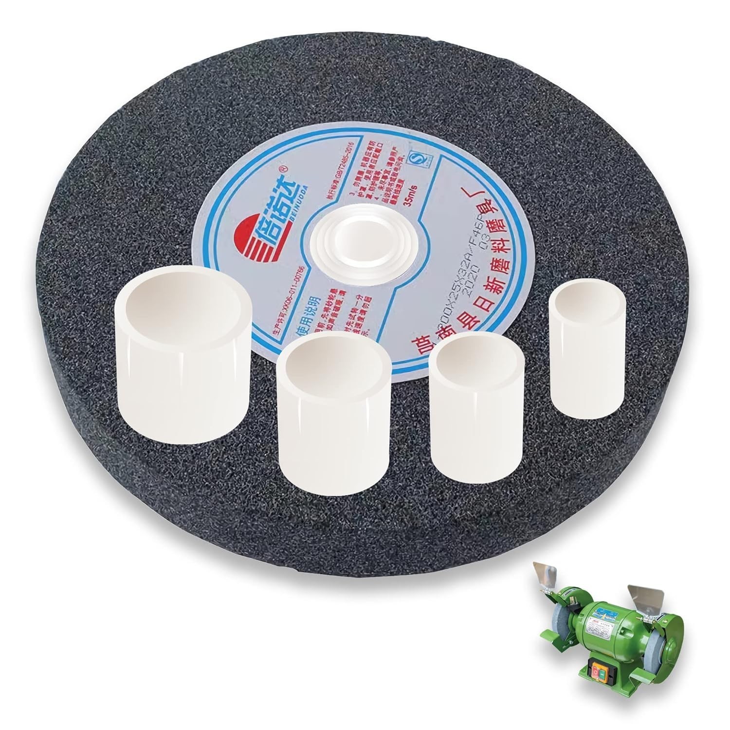 8 PCS Bench Grinder Wheel Bushing Adapters – Reducing Sleeves, anti Slip, 2 Sets