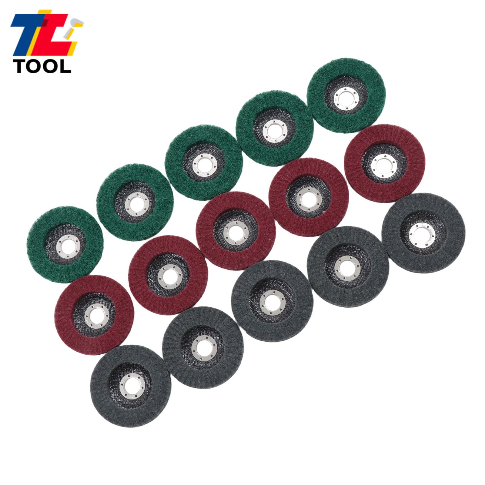 15 Pcs 4.5 Inch Flap Wheels Set 180# 320# 600# 5 Pcs of each Scour Flap Disc