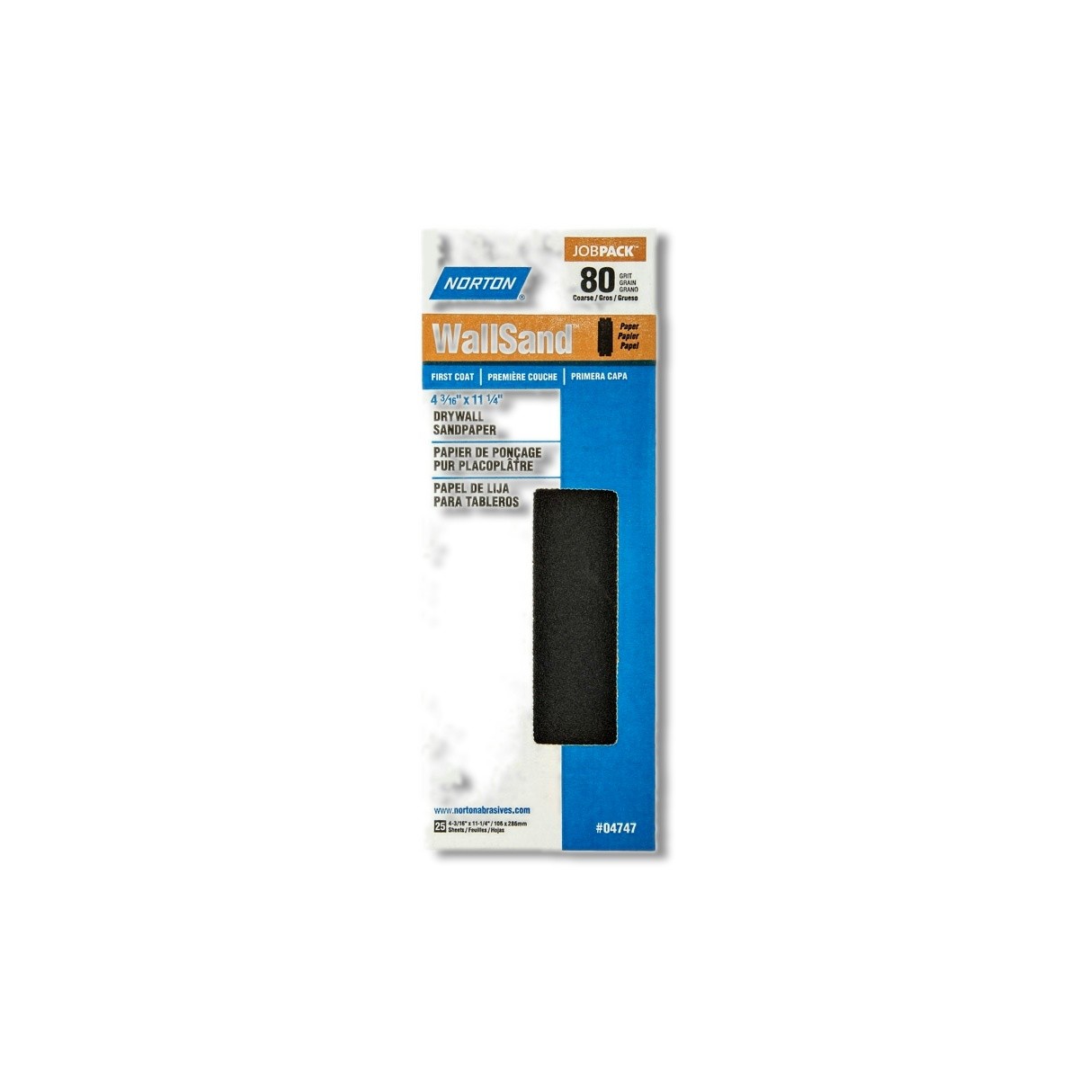 Norton WallSand 11-1/4 in X 4-3/16 in 80 Grit Silicon 25 pk 07660704747
