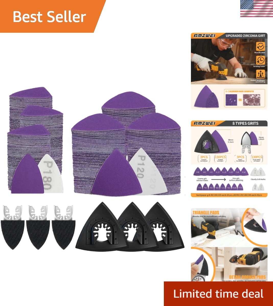All-In-One 266PCS Zirconia Sanding Set – Compatible with Most Oscillating Tools