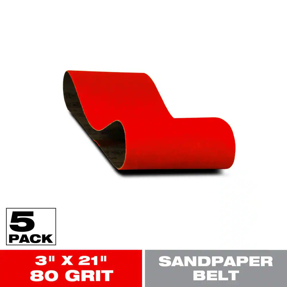 3 In. X 21 In. 80-Grit Sanding Belts