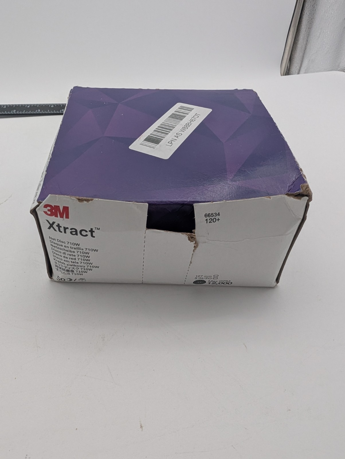 3M Xtract Net Disc 710W, 120+, 6 in, Die 600Z, Pack of 50 Hook and Loop Sanding