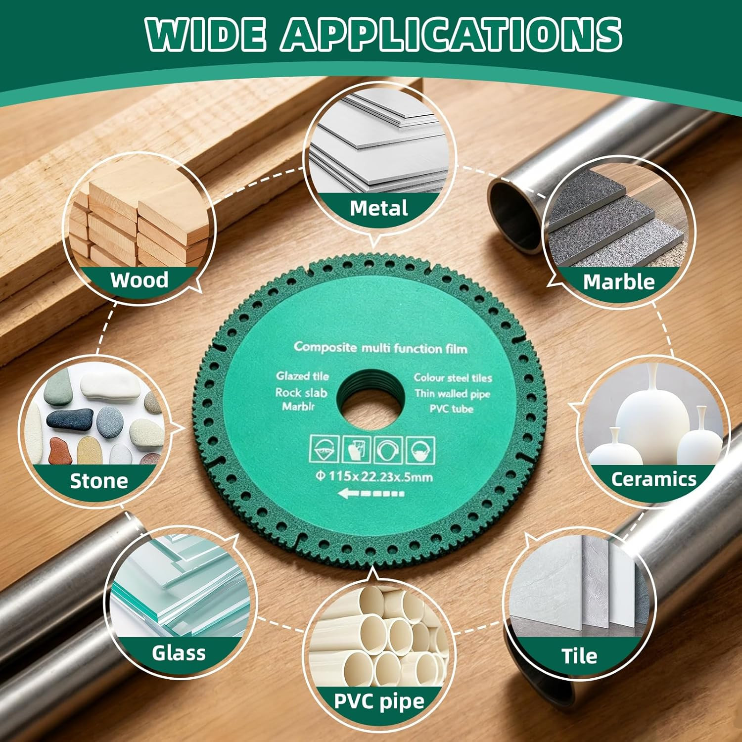 3 Pcs 4.5” Indestructible Disc for Grinder, Multipurpose Cutting & Grinding